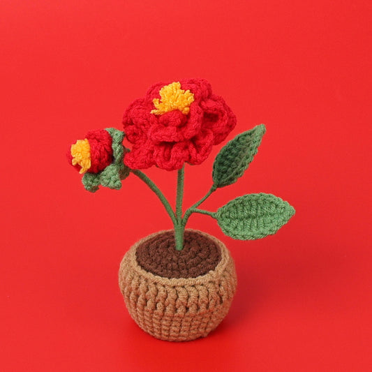 Flowers with yarn pot