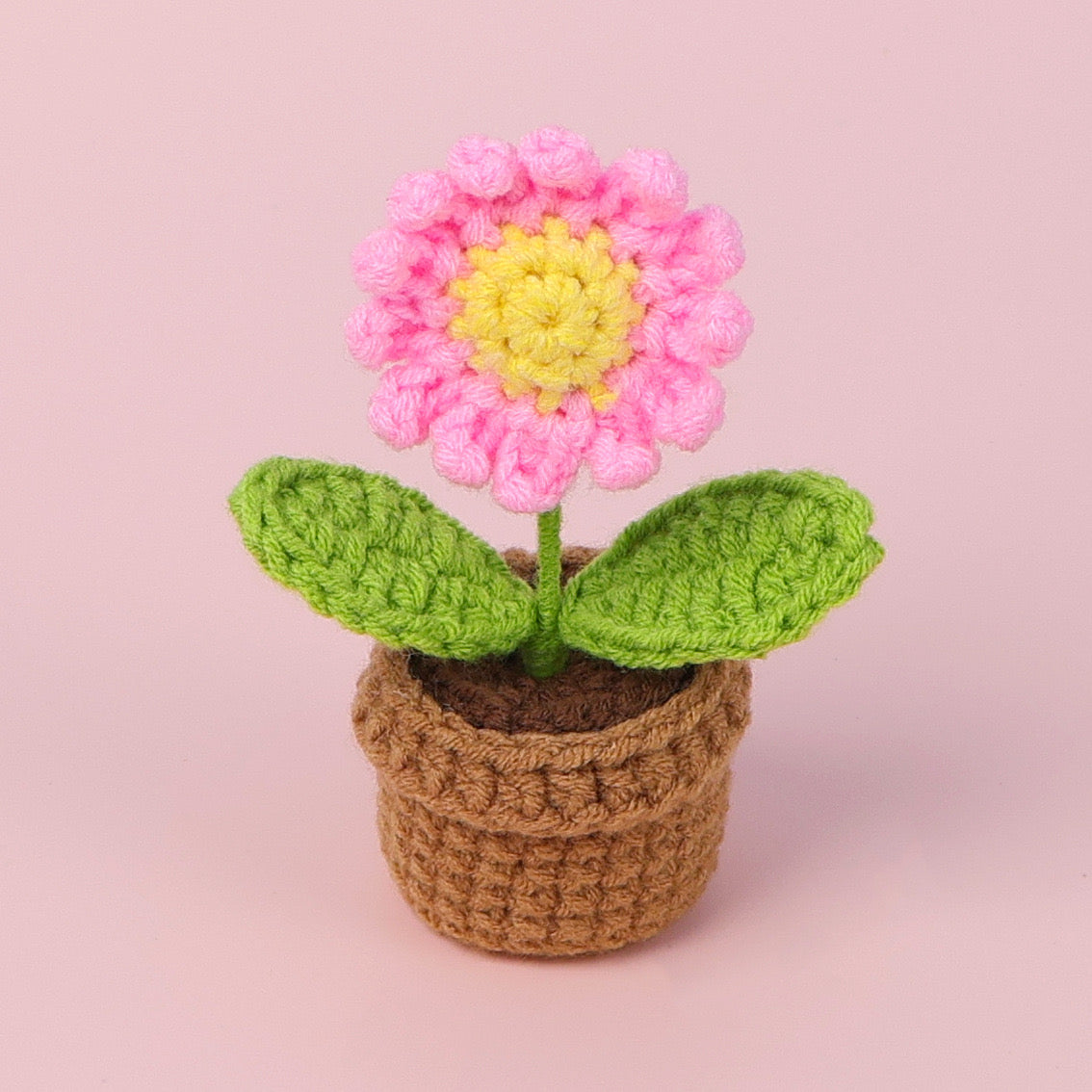 Flowers with yarn pot